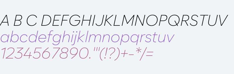 Cadiz ExtraLight Italic