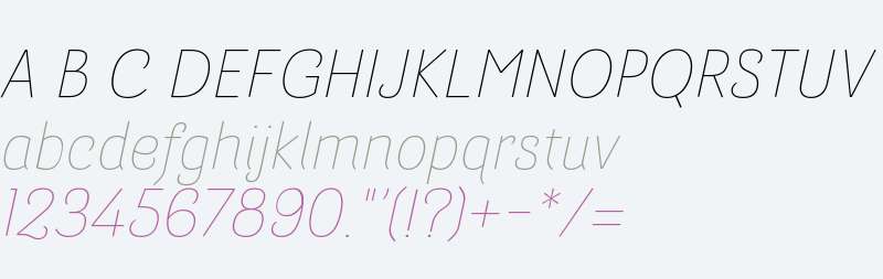 Barcis W01 Norm Thin Italic