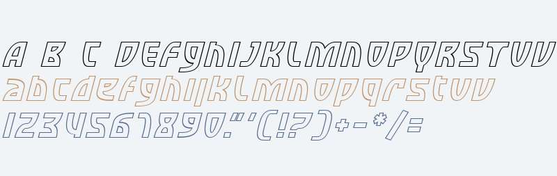 SF Retroesque Outline Italic V1