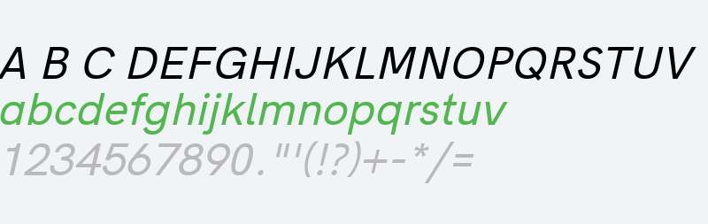 Acari Sans Neue Medium Italic