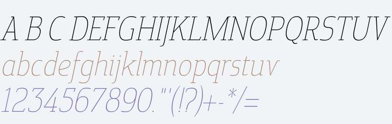 Cavole Slab W01 Thin Italic