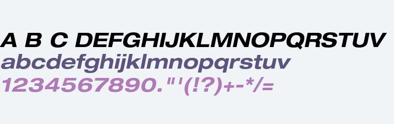 Helvetica Neue LT Pro 73 Bold Extended Oblique