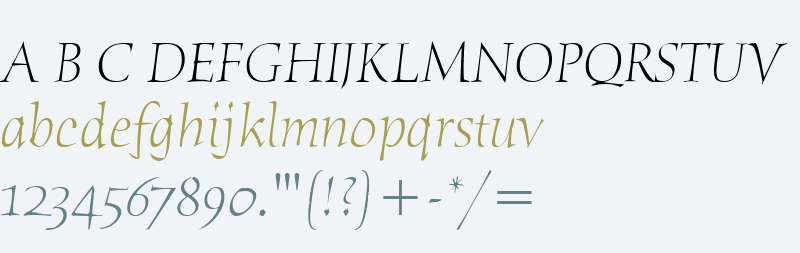 Humana Serif ITC TT LightItalic