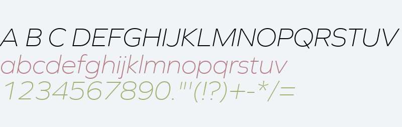 Graphie W01 ExtraLight Italic