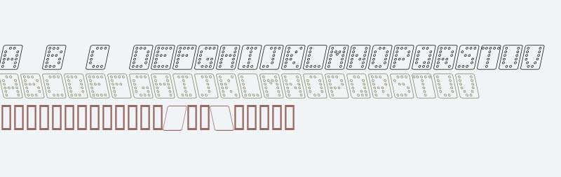 Domino bred kursiv omrids