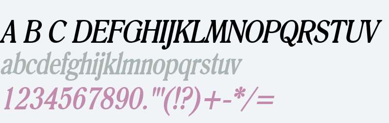 Roomy Condensed BoldItalic