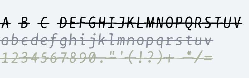 BPtypewriteDamagedStrikethrough Italic
