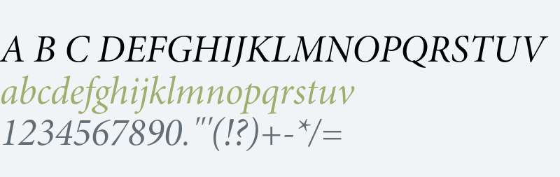 Minion Pro Italic Subhead