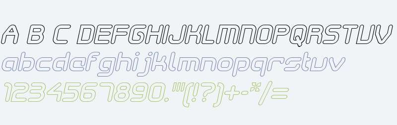 SkyWing W00 Outline Italic