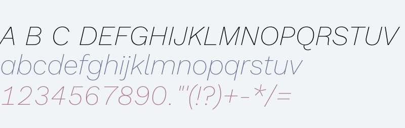 Elaine Sans ExtraLight Italic