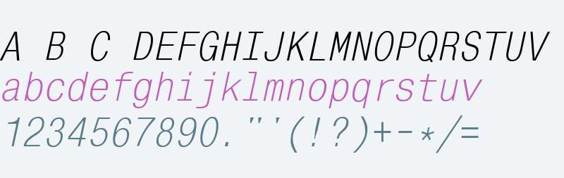 MonoCondensed W08 Italic