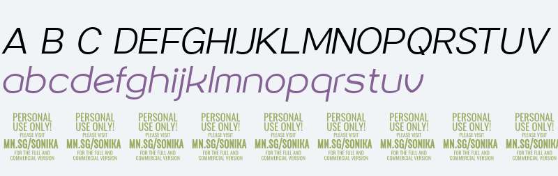 Sonika PERSONAL USE Light Italic