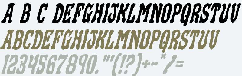 Black Gunk Staggered Italic