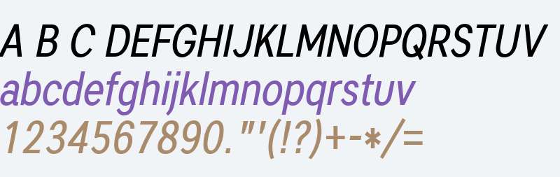 Artico Condensed Italic