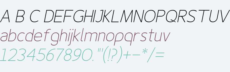 Fineness Pro ExtraLight Italic