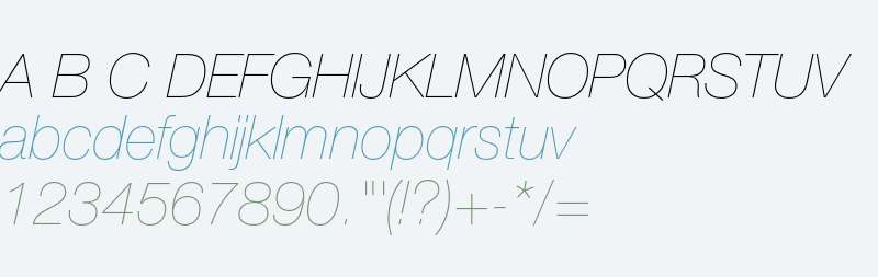 Helvetica Neue LT Pro 26 Ultra Light Italic