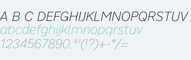 Nort W05 Extralight Italic