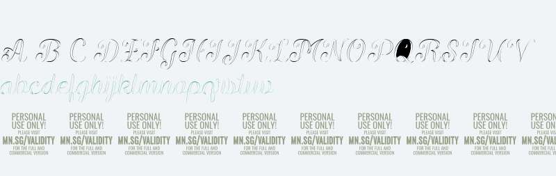 Validity Script Thin PERSONAL USE Italic