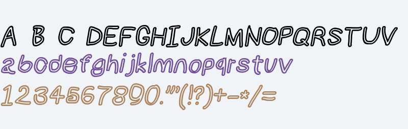 NumbBunny Bold Outline Italic