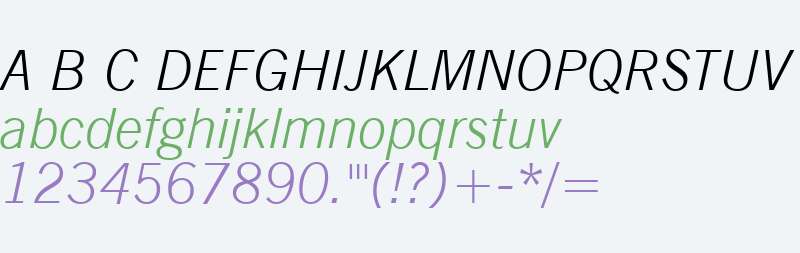 News Gothic BT W01 Light Italic