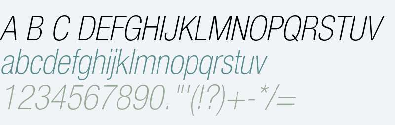 Helvetica Neue LT W0637ThCnObl