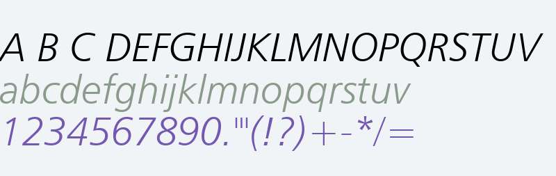 Humanist 777 Light Italic BT