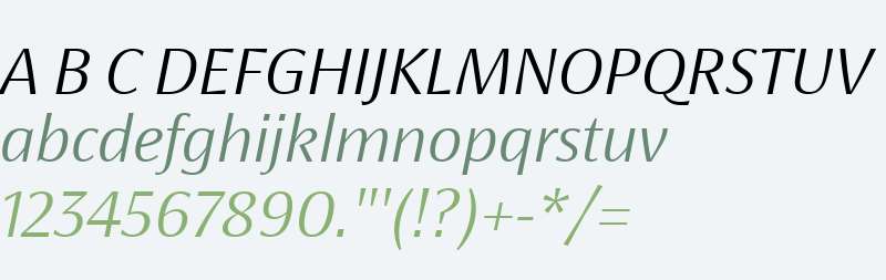 KoningDisplay SemiLight Italic