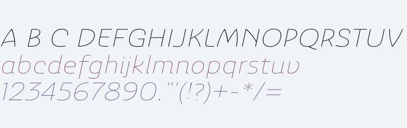 Ashemore W01 Ext Thin Italic