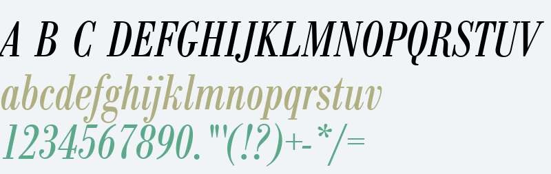 Bodoni Antiqua W01 Cond Italic