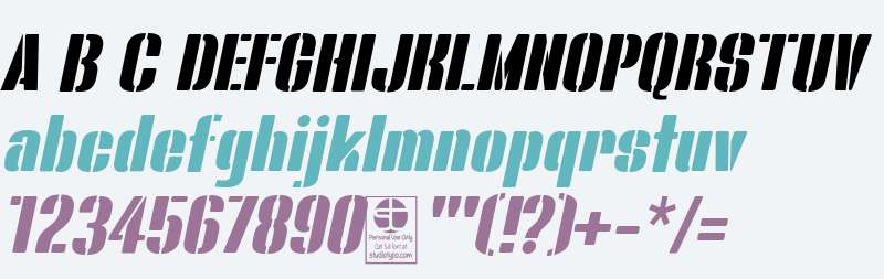 Bluefish STENCIL DEMO Italic