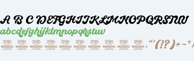 Quintal Script PERSONAL USE ONLY Regular