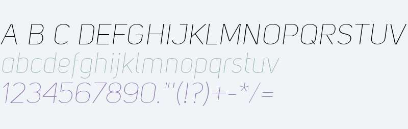 Uni Sans W01 Thin Italic