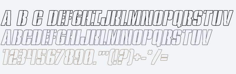 Rumble Tumble Outline Italic