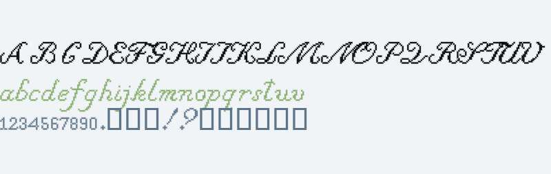 Cross Stitch Cursive W95 Rg