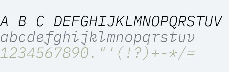 IBM Plex Mono Light Italic