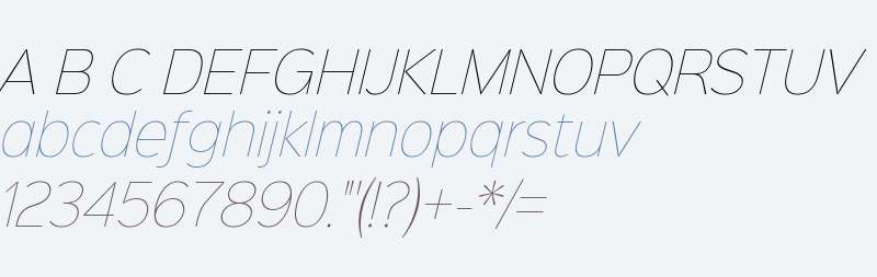 Sinkin Sans 100 Thin Italic