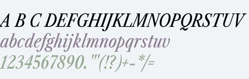 Libre Caslon Condensed Medium Italic