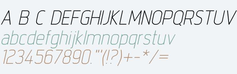 Intropol W00 Light Italic