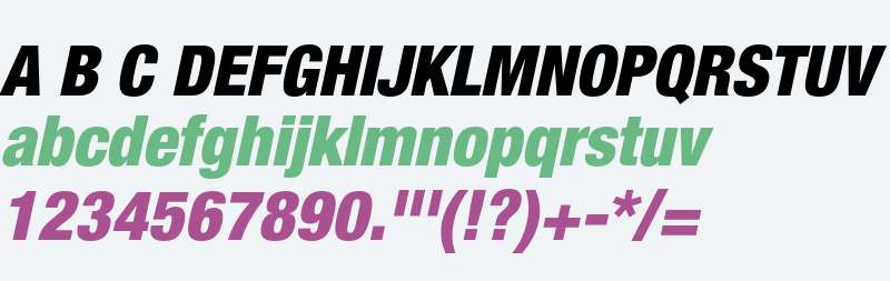 Helvetica Neue LT Std 97 Black Condensed Oblique