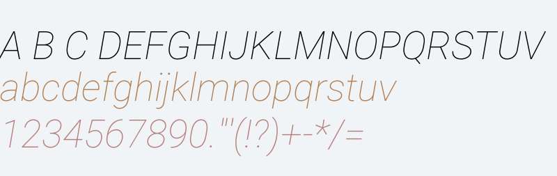 Roboto Thin Italic V2