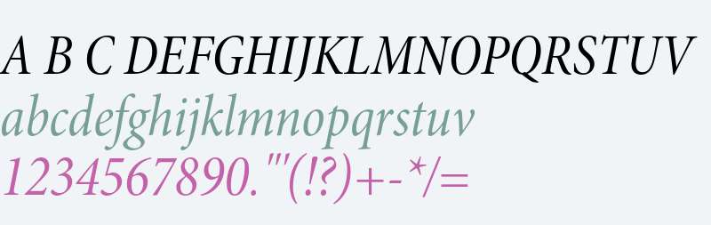 Minion Pro Cond Italic Subhead