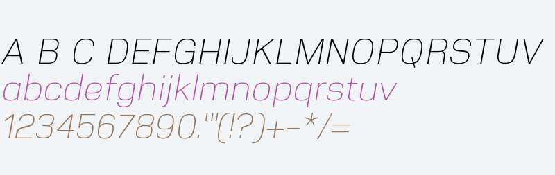 Nuber W00 Light Italic