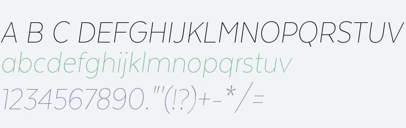 Texta Narrow W00 Thin Italic