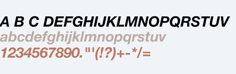 Helvetica Neue WGL Bold Italic