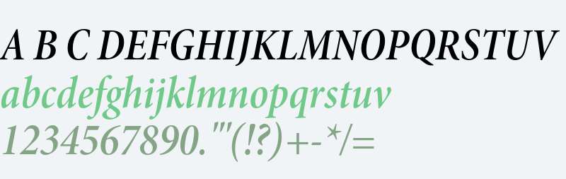 Minion Pro Semibold Cond Italic Subhead