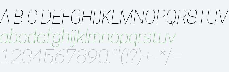 Tanohe Sans Thin Italic