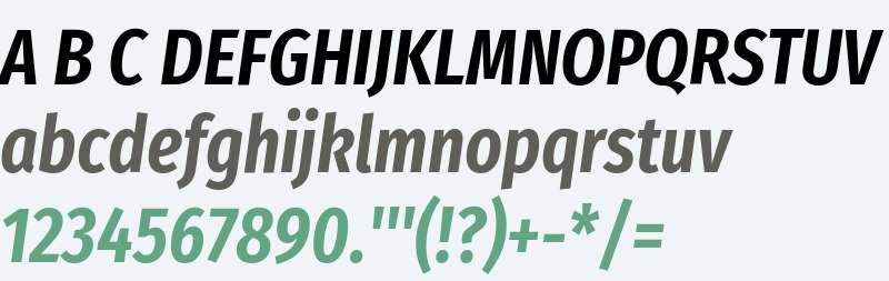 Fira Sans Extra Condensed SemiBold Italic