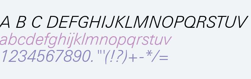 Univers Next W01 Light Italic