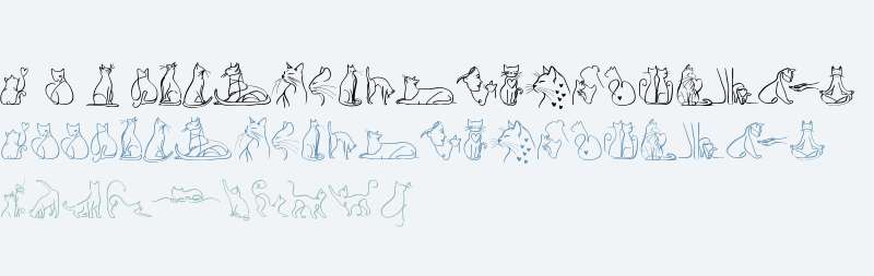 Line Art Cats