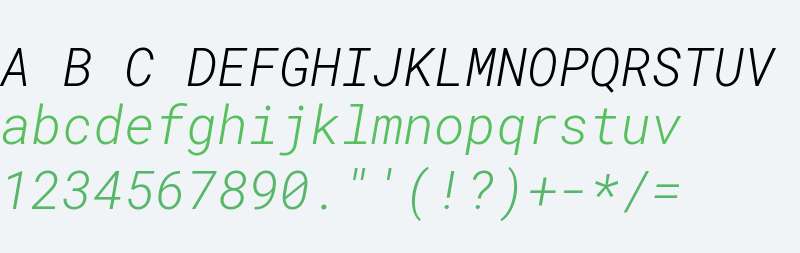 Roboto Mono Light Italic